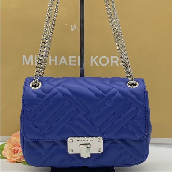 MICHAEL KORS PEYTON MEDIUM SHOULDER FLAP COBALT - Picture 10 of 16